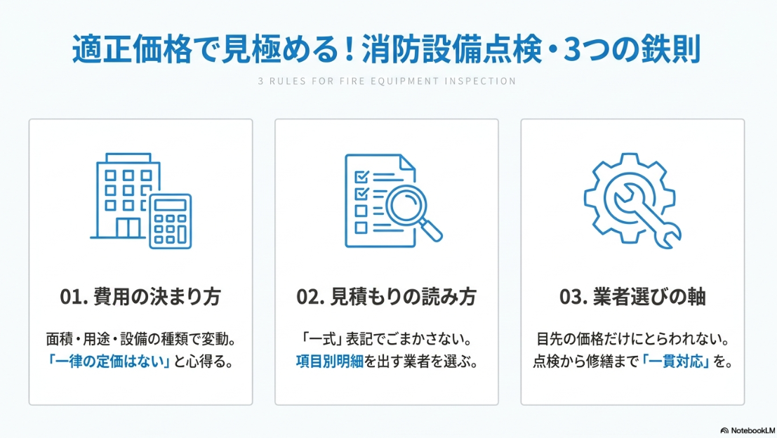 消防設備点検費用が決まるポイント